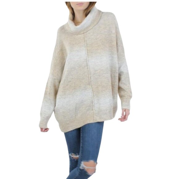 Calvin Klein Ombre Stripe Cowl Neck Long Sleeve Sweater - Picture 2 of 8